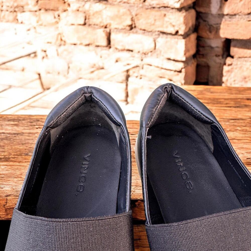 Vince Corbin Slip-On‎ Sneaker - Size 6.5 Women's Leather Black - Picture 5 of 8